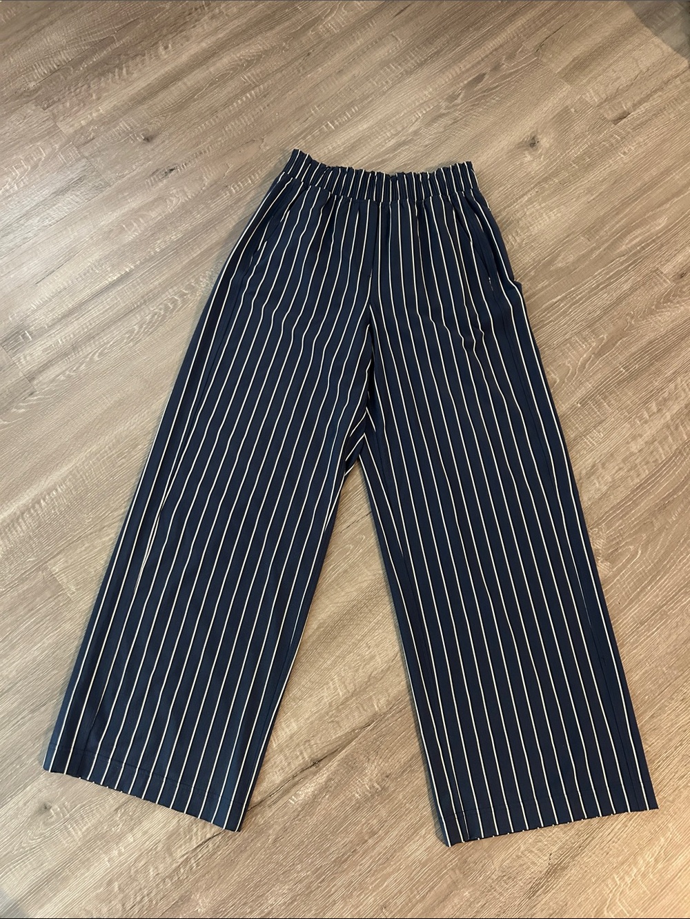 Lululemon  Navy Pinstripe Wide-Leg Pants